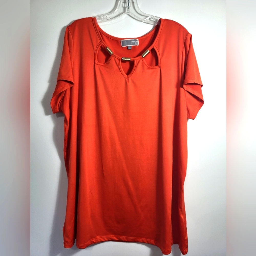 Madison & Hudson orange silky tunic   women's 3X  #2087
